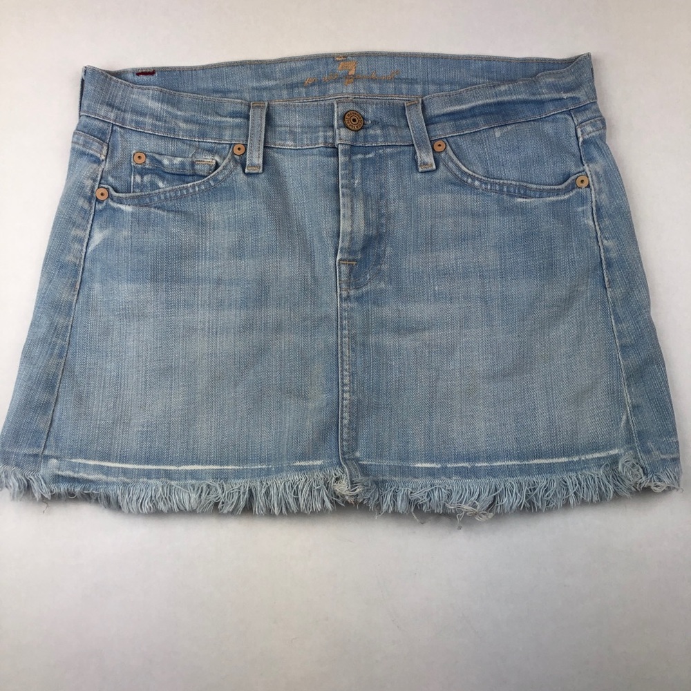 7 FOR ALL MANKIND Skirt Light Wash Denim size 10